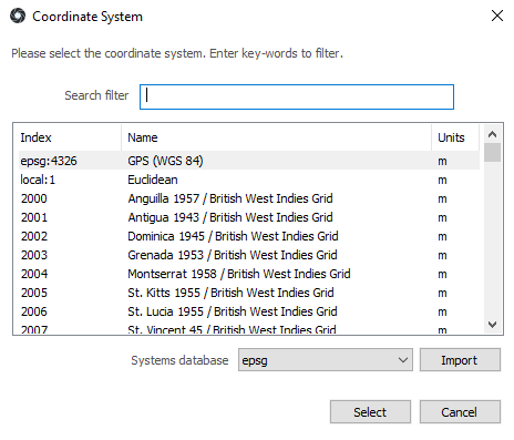 Coordinate-System-Selection